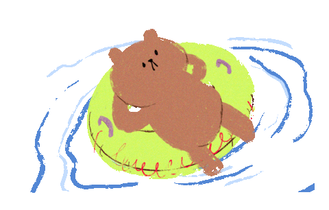 bearlygettingby giphyupload bear relax pool Sticker