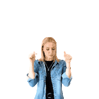 mediaquestltd girl pointing blonde denim Sticker