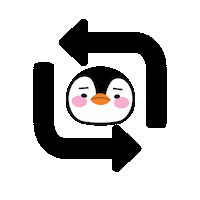 Penguin Reverse Sticker by enchantesg