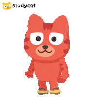 Red Cat Hello Sticker by Studycat language learning for kids