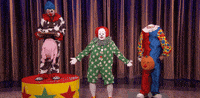 teamcoco creepy clown clowns butterscotch the clown GIF