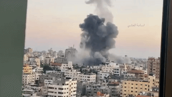 Explosion Seen as Missile Strike Hits Gaza Government Compound