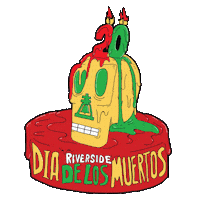 Day Of The Dead Riverside Sticker by deladeso