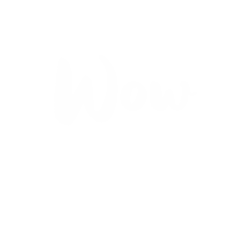White Lettering Wow Sticker