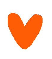 kayawingnut love heart orange love heart Sticker