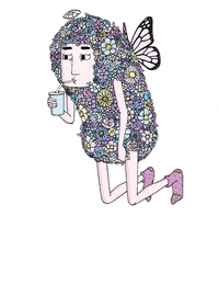 d_zheng drink flower spring purple GIF