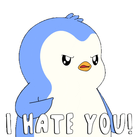 Angry I Hate You Sticker by Pudgy Penguins