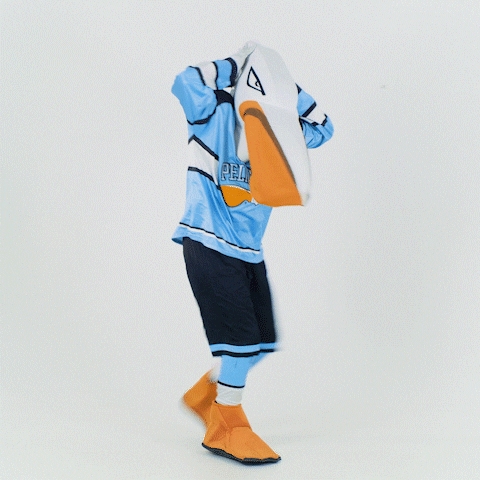 PelicansFi dance hockey mascot ice hockey GIF
