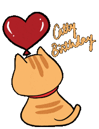 Happy Birthday Cat Sticker by DeeFee Productions