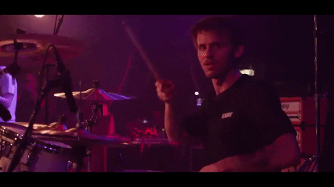 Mindblind giphygifmaker grin leon drumming GIF
