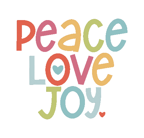 kfirstbrook love joy peace hand lettered Sticker