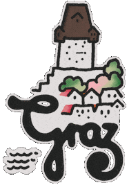 Steiermark Cityscape Sticker by eva pils