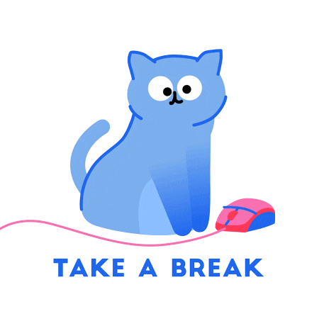 Break Time Cat Sticker by Rory