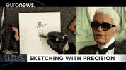 Karl Lagerfeld Sketching GIF by euronews