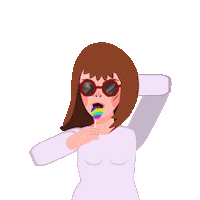 megalgar happy rainbow sunglasses relaxed Sticker