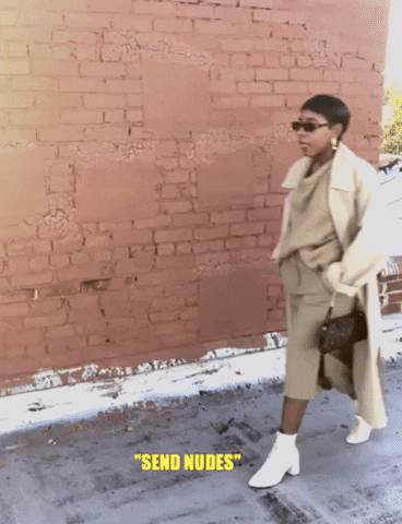 fashion walking black girl ironic nudes GIF