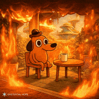 Dog This Is Fine GIF by Foresight Existential Hope
