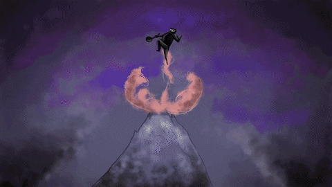 bacon, jump, epic, lightning, thunder, powers, bacon beam, javadoodles GIF by Java Doodles