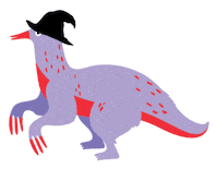 Witch Dinosaur Sticker by Pinkkishu