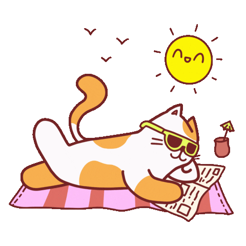 Cats Relaxing Sticker by Meowtel