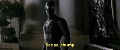 ethman770 giphygifmaker goodbye spiderman see ya GIF