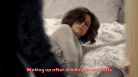 laurafinell giphygifmaker hungover drinking in your 30s drinking in your thirties GIF