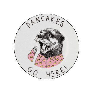 Jimbobart illustration breakfast brunch pancakes Sticker