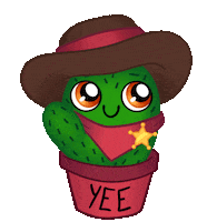 evangelinekingborn kawaii western cactus yeehaw Sticker