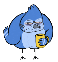 Tired Blue Jay Sticker