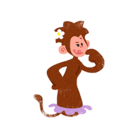 thisisteeandmo kids thinking monkey toddler Sticker