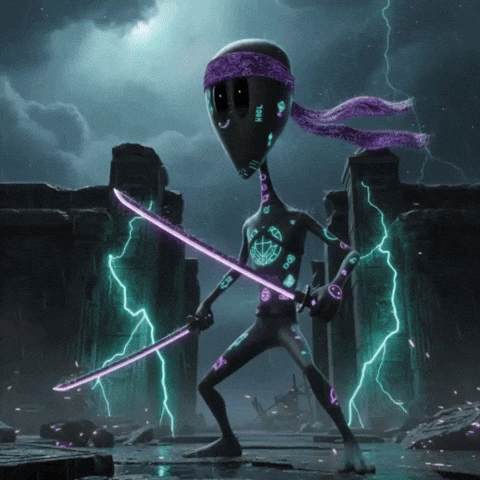 Ninja Sword GIF by Lonely Aliens