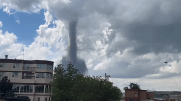 Funnel Cloud Forms in Sky Over Saskatchewan Town
