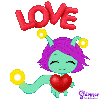 Love Bomb Hearts Sticker by ShimmertheGlowworm