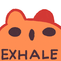 manonmergnat cat orange breath exhale Sticker
