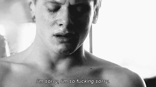 sorry black and white GIF