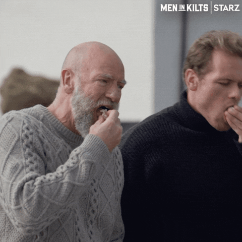 Sam Heughan Eating GIF by Men in Kilts: A Roadtrip with Sam and Graham