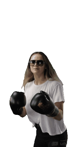 tigamedia sunglasses boxing chick punching Sticker