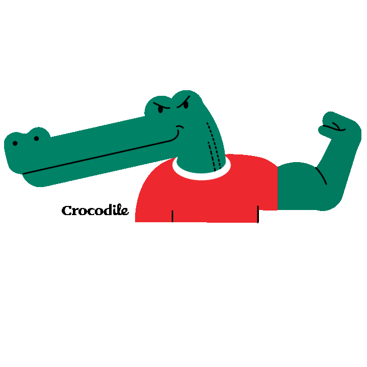 CrocodileInternational strong muscle tough crocodile Sticker