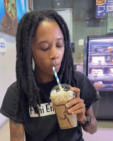 Iced Coffee Drinking GIF