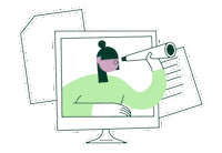 Work From Home Illustration Sticker by NehNah