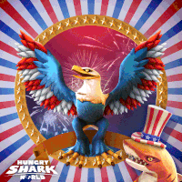 hungry-shark shark american independence day eagle GIF
