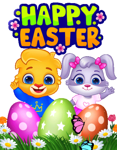 Easter Eggs Sticker by Lucas and Friends by RV AppStudios