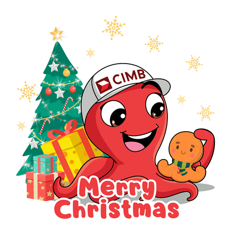 Merry Christmas Snowflakes GIF by CIMB Bank