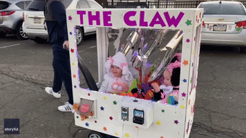 Philadelphia Mom Makes Impressive Claw Machine Costume for Twin Girls