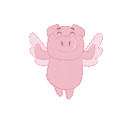 Flying Pig Angel Sticker by PositivelyPigasus