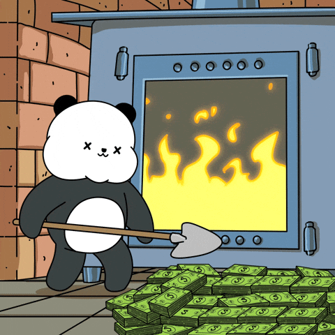 Money Burning GIF by Kanpai Pandas