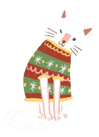 Merry Christmas Cat Sticker by Miss NoProblem