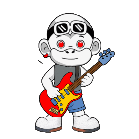 Playing Music Rock Sticker by Zhot Music