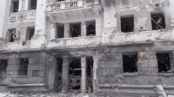 Heavy Damage Seen in Central Kharkiv After Two Weeks of War