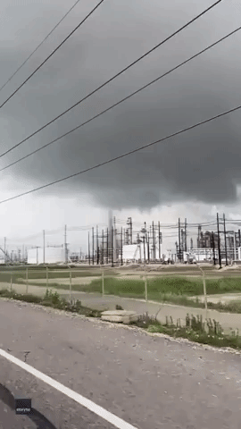 Large Waterspout Reported in Port Arthur, Texas